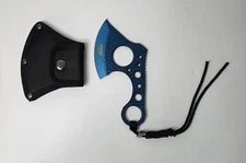 Defender Xtreme Blue Full Tang Mini Axe Knife 3Cr13 Steel w/ Sheath Tactical