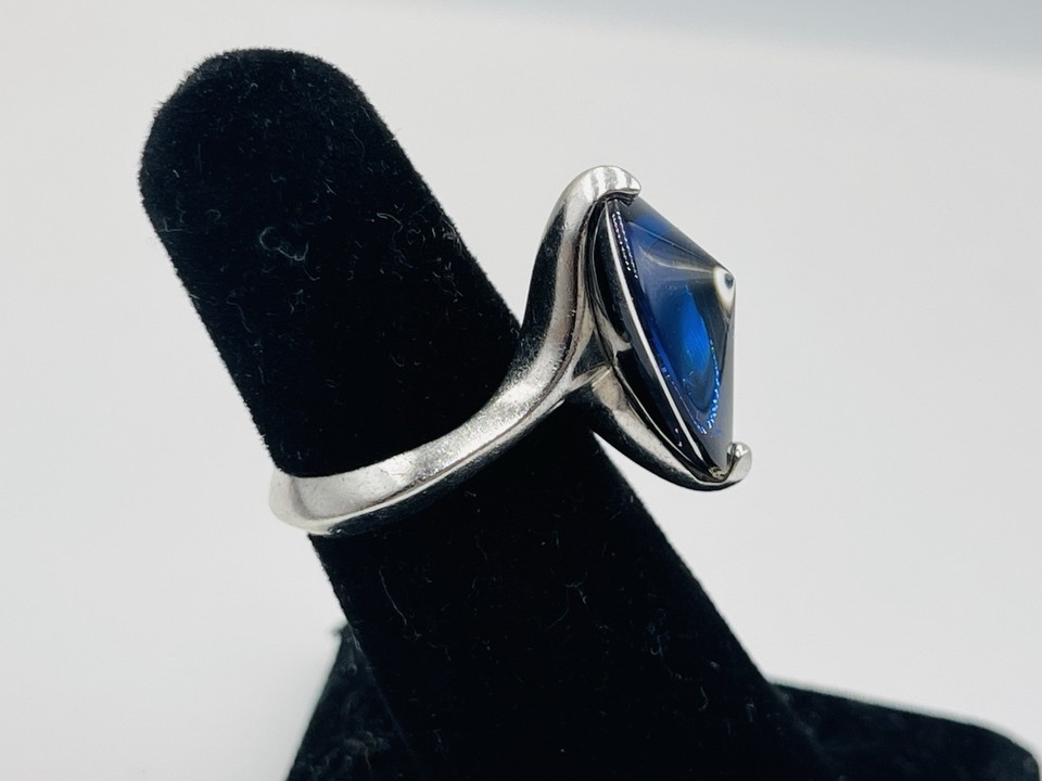 Bague Baccarat « Medicis » En Cristal Bleu Clair - Taille 5,5 - Argent - Neuve Avec étiquettes