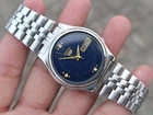 Vintage Seiko 5 Automatic Day-Date Blue Sunburst Dial SS Men's Japanese Watch