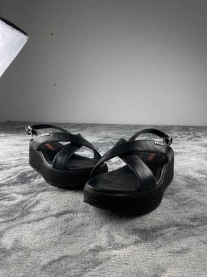 Prada Sport Patent Leather Slingback Sandals Women Size 36.5 Black