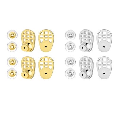4x Legierung Ohrring Heber Rücken für Ohrstecker bequem 0,6x0,3 Zoll
