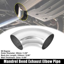 Od 3.5 Inch 90 Degree Stainless Steel Bend Tube Car Exhaust Elbow Pipe 0.08
