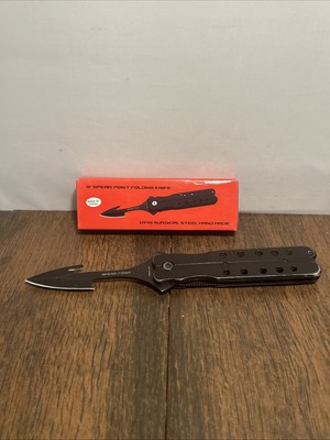 9'' SPEAR POINT Folding Pocket Knife Survive 1045 Surgical Steel Hand Made