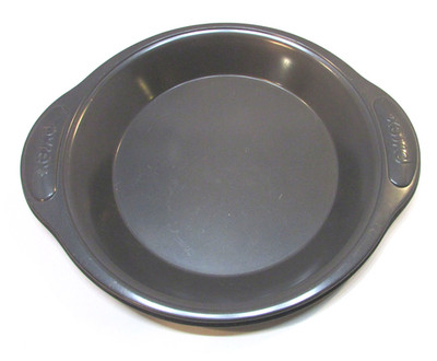 Non-Stick Pyrex Tin Metal Gray 9'' Pie Pan w Stamp Branded Tab Handles