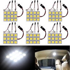 6-pack Led Panel Dome Light 5050 12smd Auto Car Interior Re Color White Light