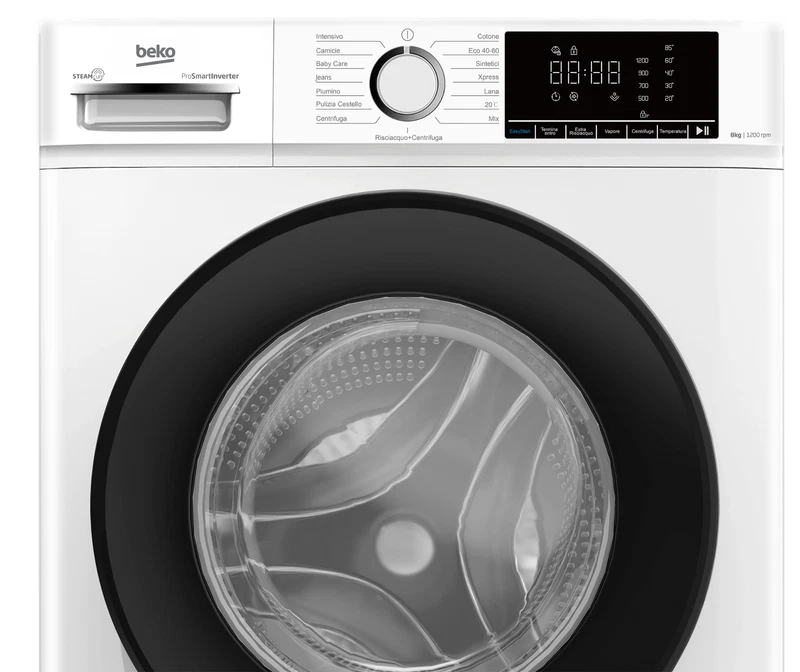 Lavatrice BEKO 8 KG Slim Stretta 50 cm Classe A 1200 Giri Programma Rapido Vapor, fotografia 3 di 8