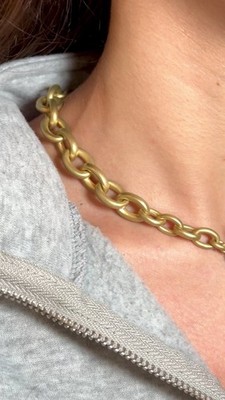 KIESELSTEIN CORD Heavy Brushed Link Toggle Necklace 18K Yellow