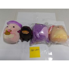 Squishmallows Plush Lot 4pc Pink Pig Bat Purple Orange Mixed Size Excellent