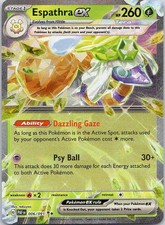 Pokemon Espathra ex 6/91 Paldean Fates Double Rare Holo NM TCG Grass