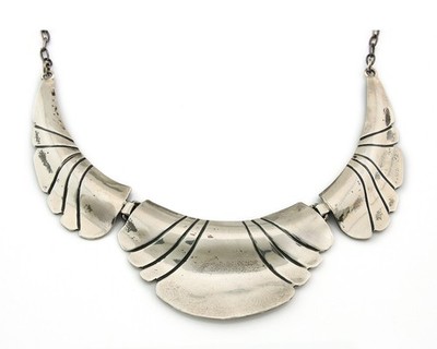 Navajo Necklace Sterling Silver Handmade Vintage Signed Montoya