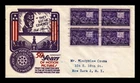 Dr Jim Stamps 3c Motion Pictures Block First Day Cover Smartcraft Thermographed