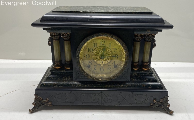 Seth Thomas Pillar Lion Knocker Mantle Clock for Parts and Repair