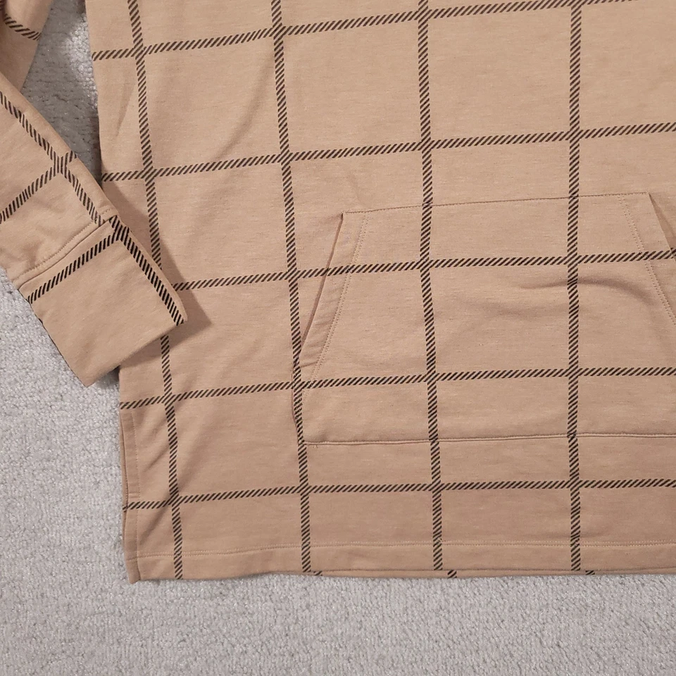 Sudadera túnica polar Cuddl Duds ropa cómoda para mujer PL pequeña tostada bolsillo a cuadros Foto 4 de 4