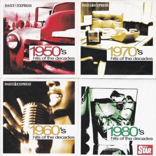 1950's - 1980's HITS OF THE DECADES ( DAILY EXPRESS Newspaper 4 CD Set )