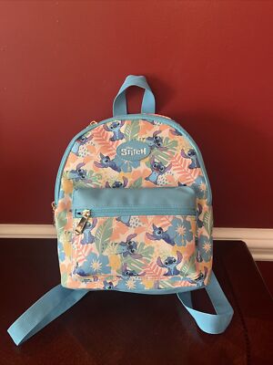 Bioworld Stitch Floral Backpack - Teal and Multicolor Amazon.com | Bioworld Disney Stitch Tropical Flower Print 2  main image 4