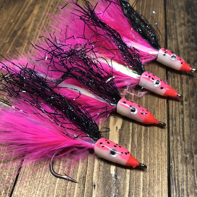 3 pc Custom Flounder Rigs , Berkeley Big Game Fluke Rigs , Bucktail