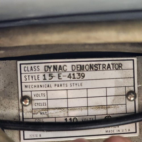 Dynac Demonstrator 15-E-4139 Unit WestingHouse Motor - Picture 5 of 5