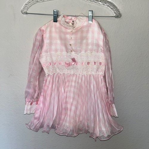 Dorrisa of Miami Pink Girls Dress Size 4 Vintage Spring Event Lace Girly