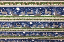 Large Quilted Christmas Table Runner 6 x 3 1/2 feet Under The Pines Fabrics