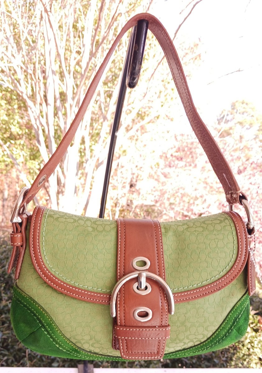 Coach F10925 SMALL Vintage Green Soho Y2K Signature C Canvas Coach F10925 SMALL Vintage Green Soho Y2K Signature C Canvas
