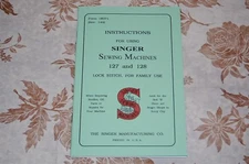 Rare Large Deluxe-Edition Instruction Manual for Singer 127, 128 Sewing Machines