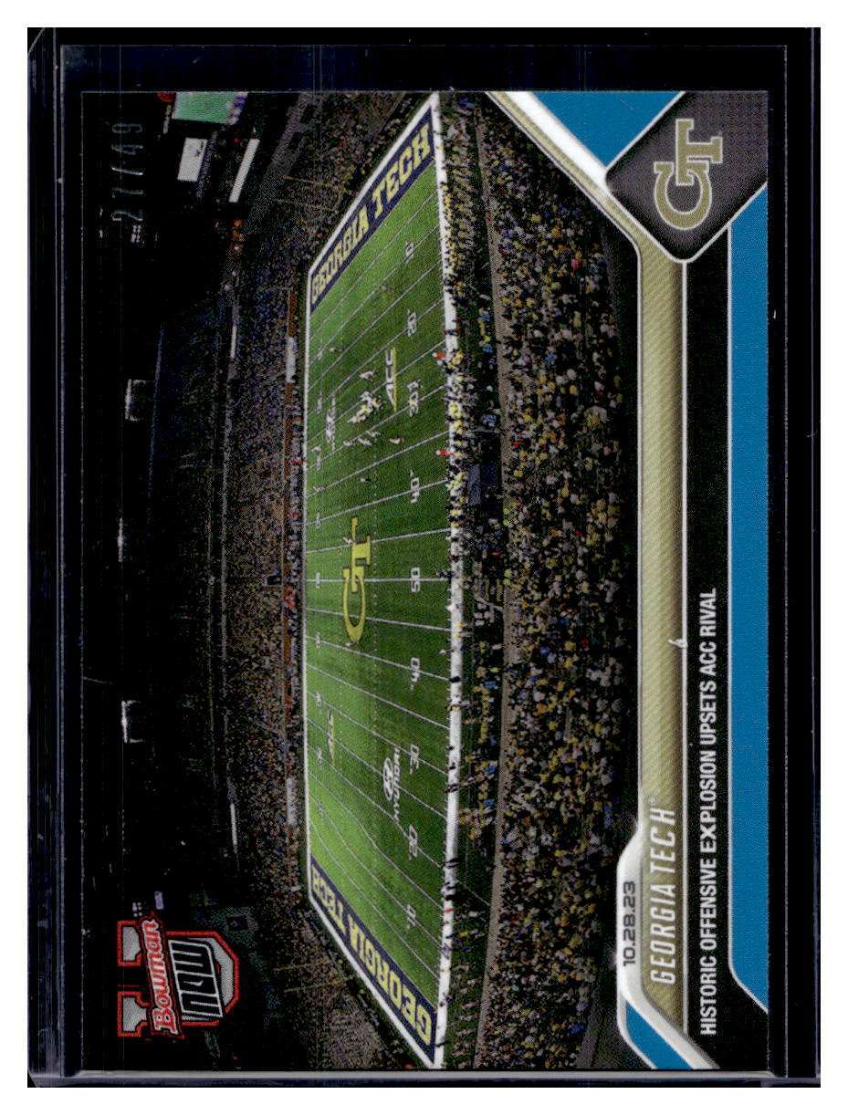 2023 Bowman U Topps Now #21 Georgia Tech Blue Parallel Card #d 15/49