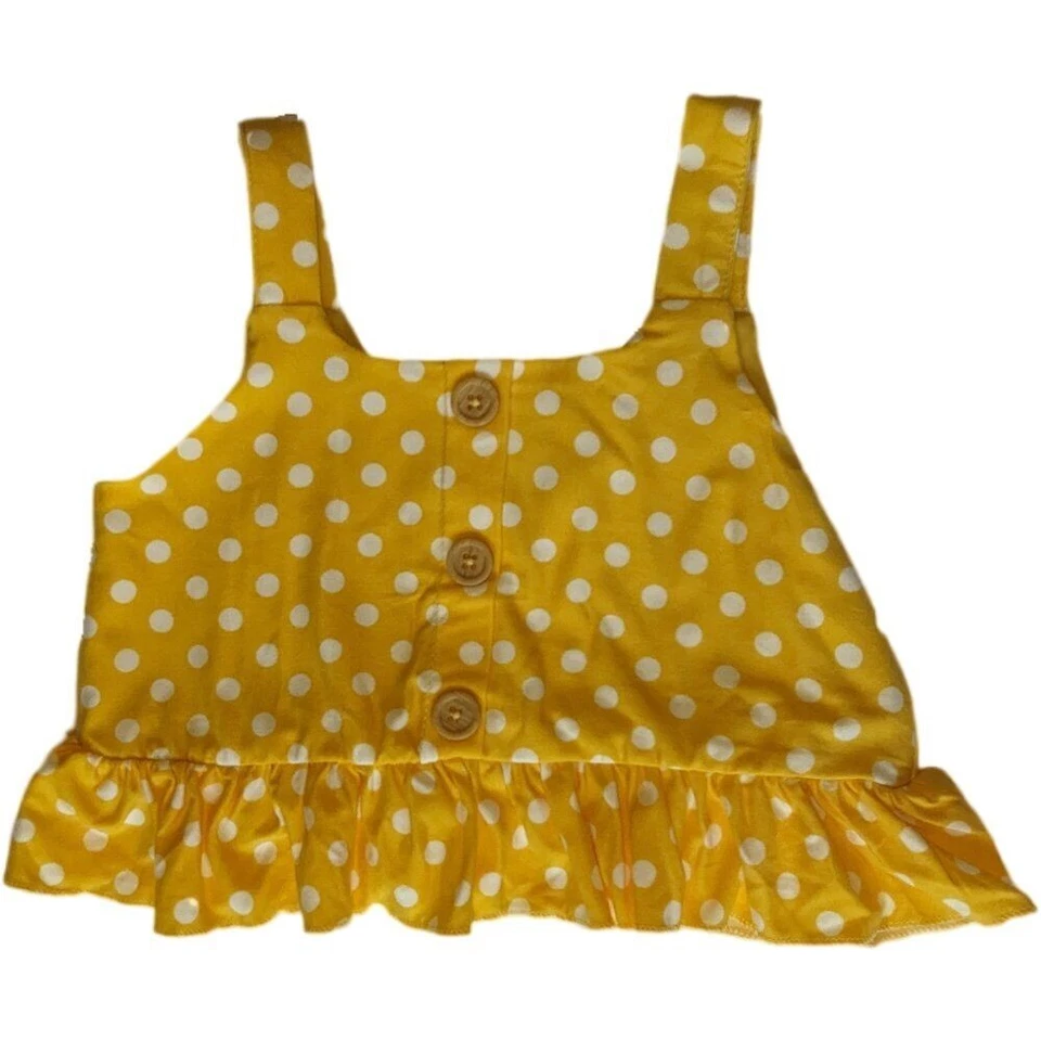 Nuevo con etiquetas Juego a juego tejido a lunares amarillo/blanco ediciones raras niñas pequeñas, talla 6 Foto 2 de 4