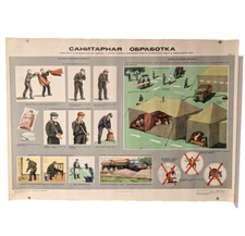 Sanitary Processing - Chernobyl - Cold War - Vtg 1983 Original Poster - Big Size