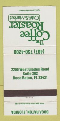 Matchbook Cover - Coffee Roaster Cafe Market Boca Raton FL 30 Strike
