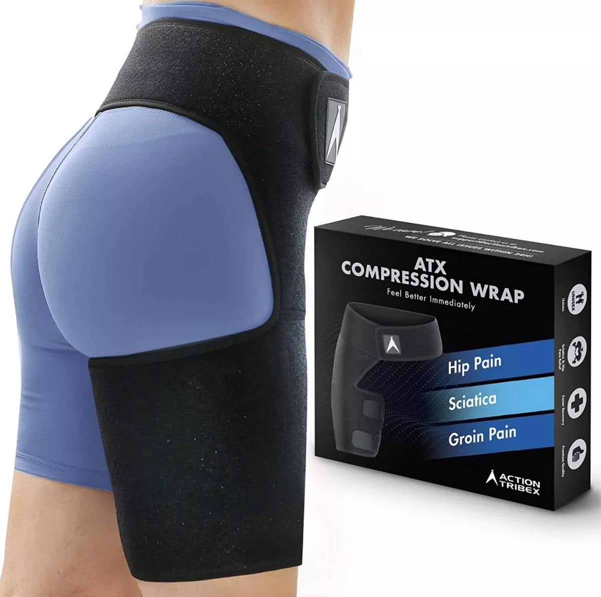 ATX Compression Wrap Hip and Groin Support Sciatica Nerve Pain Relief