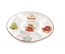 Antipastiera Natalizia con Soggetti Tema Marzapane 25 cm in Ceramica Paben