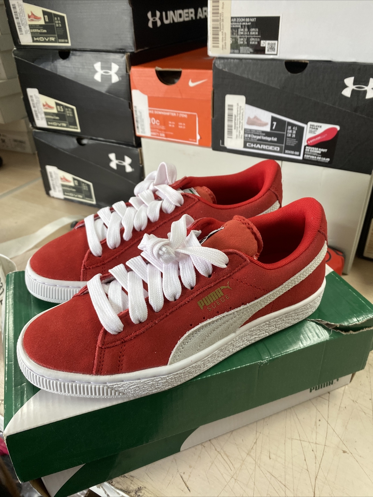 PUMA Suede Low High Risk Red GS Size 5