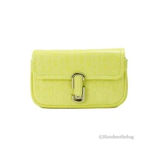 Marc Jacobs The Mini Shoulder Bag Yellow Embossed Leather Crossbody Bag