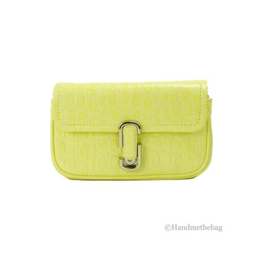 Marc Jacobs The Mini Shoulder Bag Yellow Embossed Leather Crossbody Bag - Picture 1 of 9