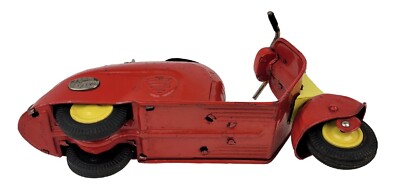 Vintage Bandai Mitsubishi Silver Pigeon Tin Litho Scooter Friction