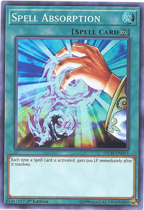 Yu-Gi-Oh Holo SR SPELL ABSORPTION INCH-EN053 Near Mint Super Rare