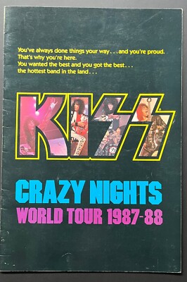 KISS Crazy Nights World Tour 1987-88 Original Concert Program VTG