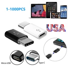 LOT Micro USB Female to Type C Male Adapter Converter Micro-B to USB-C Connector