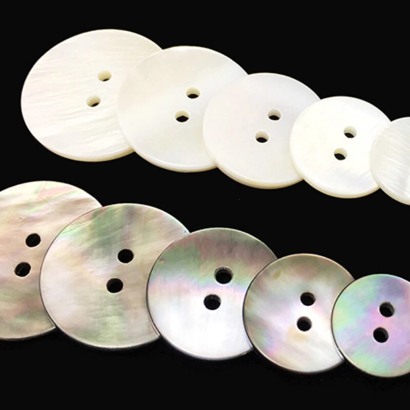 5PCS Natural Shell Buttons Fastener 2/4 Holes 15/20/20mm for Dress Shirt Costume - Image 4 of 4