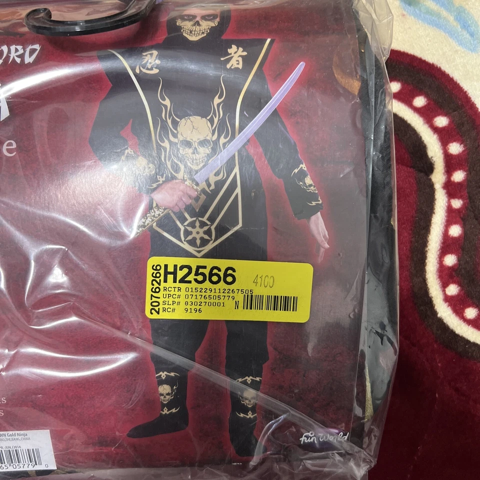 NUEVO Disfraz de Luchador Ninja Negro Halloween Talla M 8 Niño Niño Niño Foto 2 de 4