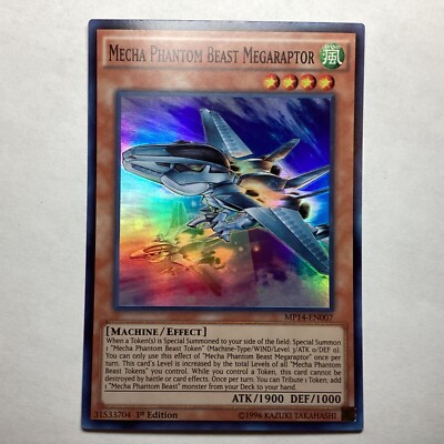 Yu-Gi-Oh! Mecha Phantom Beast Megaraptor MP14-EN007 1st Edition Super Rare NM 