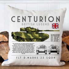 Centurion Tank Cushion Cover Personalised Military Veteran Army Gift BP10