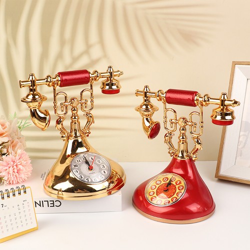Retro Telephone Model Alarm Clock Creative Timekeeper Desktop Table Ornament _t - Picture 9 of 15