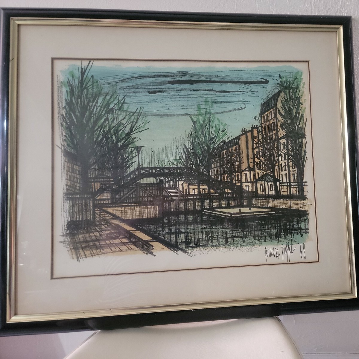 Bernard Buffet リトグラフ 風景画 139/250 真作】ベルナール・ビュッフェ BERNARD BUFFET リトグラフ「機関