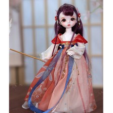 1/6 BJD Doll 30cm Hard Vinyl Ball Jointed Body Movable Wig Makeup Girl Gifts