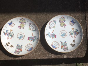 Good Pair Of Chinese Porcelain Wu Shuang Pu Plates Daoguang Seal Marks Signed