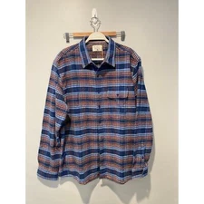 Normal Brand Boone Heavy Brushed Twill Overshirt XL Blue Brown Yellow Red NWT