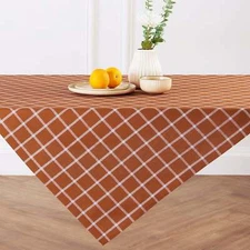 Solino Home 100% Pure Linen Table Throw for Fall Dining Kitchen, Windowpane