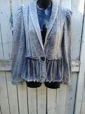 Juicy Couture Blazer light gray wash size small Made in America of imported yarn