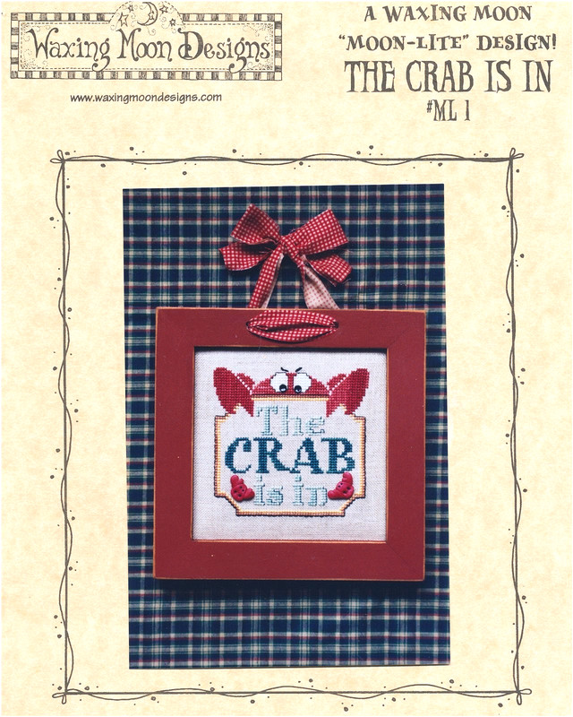 Waxing Moon CRAB IS IN "Moon-Lite" Design! Cross Stitch Pattern Leaflet Only